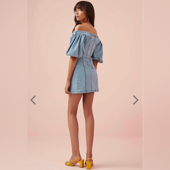 Finders Keepers Blue Denim Mini Dress - Picture 3 of 4